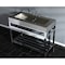 Fauceture KVSP4922A1 49" Stainless Steel Sink W/ Steel Console Sink Base, Chrome KVSP4922A1 - alternate 4